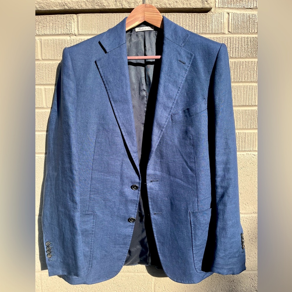 Domenico Vacca Mid Blue Linen Blazer